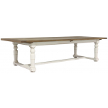 Block & Chisel two tone weathered oak dining table with antique white base