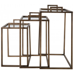 Block & Chisel rectangular iron nesting tables with mirrored tray tops