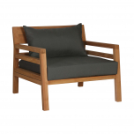 Block & Chisel outdoor teak armchair with grey cushions