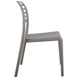 Block & Chisel grey PVC slated back dining chair