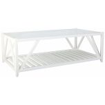 Block & Chisel rectangular flat white coffee table with a glass top