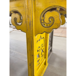 Yellow lacquered chinese console 