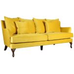 Block & Chisel yellow upholstered 3 seater sofa