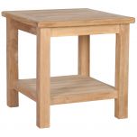 Block & Chisel square teak wood side table