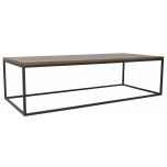 Block & Chisel rectangular weathered oak coffee table with black wrought iron base