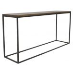 Block & Chisel Weathered Oak console table with matt black metal base