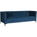 Block & Chisel navy blue velvet 3 seater sofa