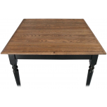 Block & Chisel square antique weathered oak dining table with black finish