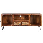 Block & Chisel reclaimed wood tv unit with metal legs