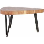 Block & Chisel log wood side table with metal legs