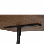 Block and chisel dining table in weathered oak and black matt metal base