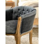 Small french tub chair upholstered in velvet