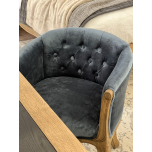 small boudoir chair in blue velvet Château collection