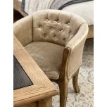 Small french tub chair upholstered in velvet