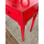 red lacquered console with 2 drawers