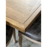 Oak extension dining table with inlay