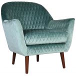 Block & Chisel teal velvet upholstered occasional chair with birch wood legs