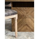 Oak extension dining table with inlay