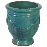 Block & Chisel blue terracotta pot with glaze