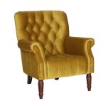 gold velvet occasional armchair
