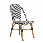 black and white stripe parisian french cafe dining chair