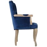 Block & Chisel blue velvet upholstered carver chair