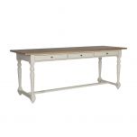 white long writing table or desk with 3 drawers and wooden top in english country style, made in south africa