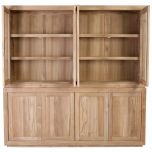 Block & Chisel teak wood display cabinet with glass doors