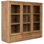 Block & Chisel teak wood sideboard with glass doors