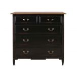 Block & Chisel weathered oak 5 drawer chest with black base