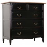 Block & Chisel weathered oak 5 drawer chest with black base