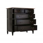 Block & Chisel weathered oak 5 drawer chest with black base