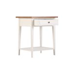 Block & Chisel weathered oak pedestal with an antique white base