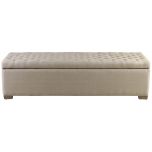 Block & Chisel linen upholstered button tufted bed end