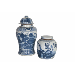 Blue and white flower ginger jar 