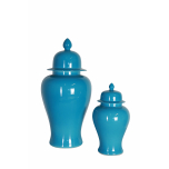 turquoise ceramic ginger jar with lid 