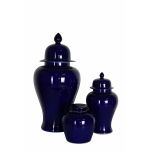 Blue ceramic jar with lid 