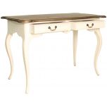 Block & Chisel antique weathered oak writing table with antique white base