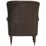Block & Chisel brown upholstered occasional chair on castors