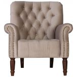 Block & Chisel beige upholstered button tufted lounge chair