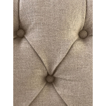 Block & Chisel button tufted beige linen upholstered queen size headboard Château Collection