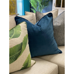 Blue velvet scatter cushion 