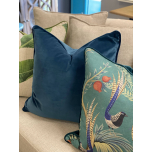 Blue velvet scatter cushion 