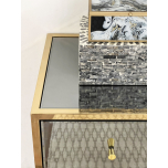 Block & Chisel mirrored 2 drawer bedside table