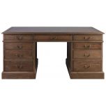 Block & Chisel solid weathered antique oak pedestal desk