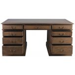 Block & Chisel solid weathered antique oak pedestal desk