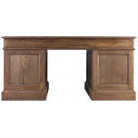Block & Chisel solid weathered antique oak pedestal desk