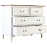 Block & Chisel weathered oak 4 drawer chest with an antique white base