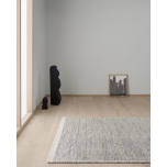 Block & Chisel white/black wool rug with white trim