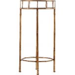 Block & Chisel round metal side table with mirror shelf